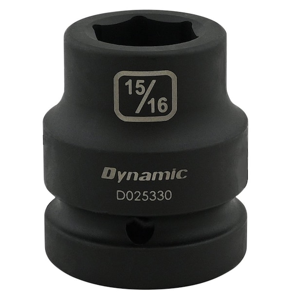 Dynamic 1" Drive Standard Socket, Black Phosphate, Tools 15/16" X 1" Drive, 6 Point Standard Length D025330 - main